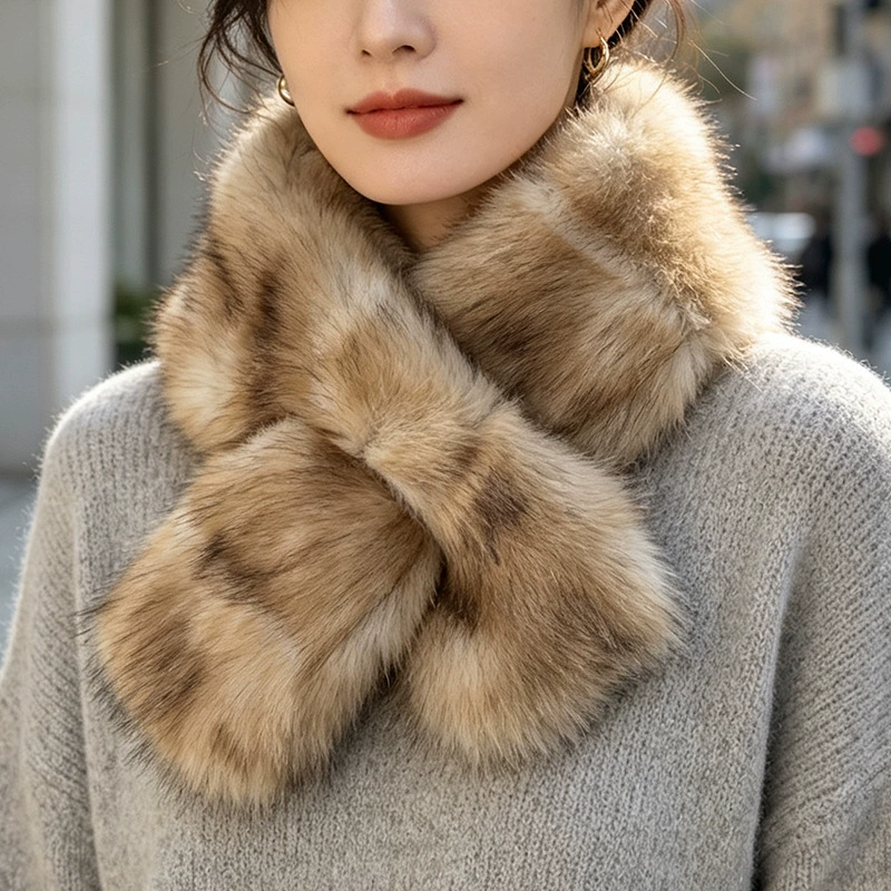 Faux Sable Fur Collar Scarf