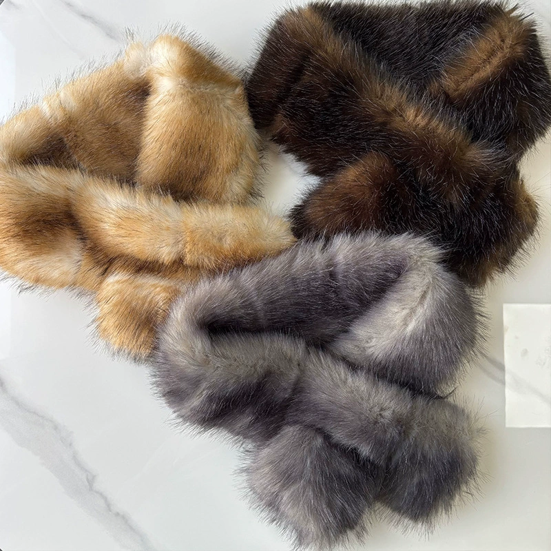 Faux Sable Fur Collar Scarf