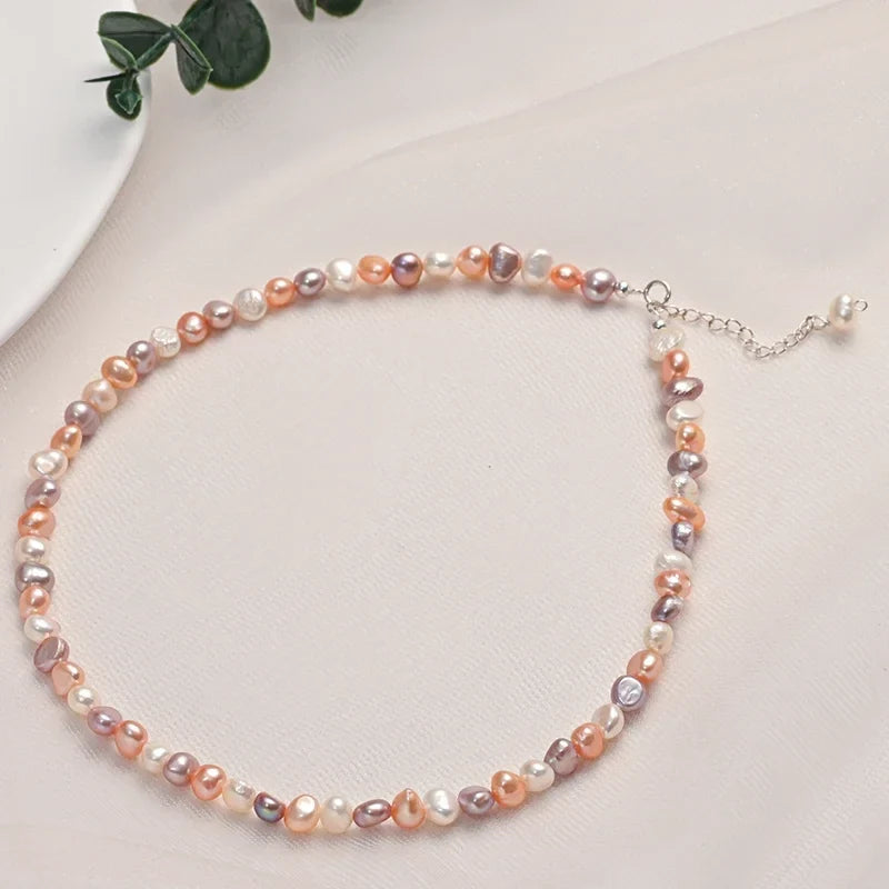 Mixed-Tone Baroque Nugget Pearl-Style Necklace