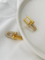 Chunky U-Link Chain Dangle Hoops
