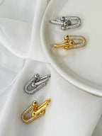 Chunky U-Link Chain Dangle Hoops