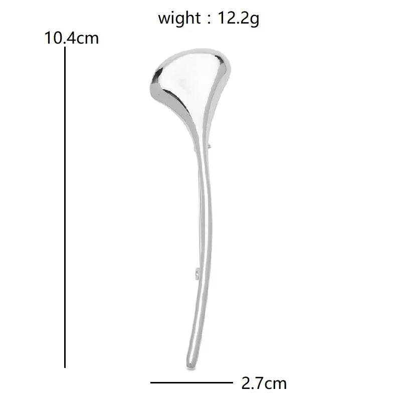 Sculpted Petal Stick Brooch