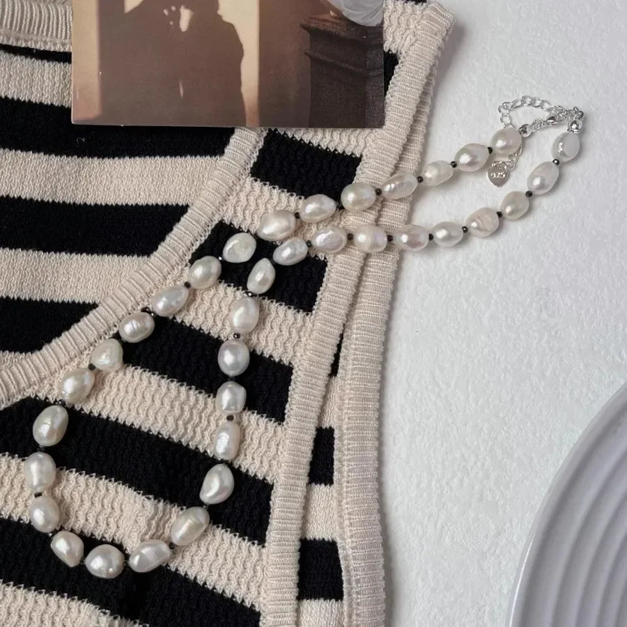 Baroque Pearl-Style Collar Necklace