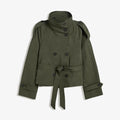 Double-Breasted Belted Trench-Style Jacket