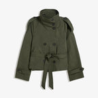 Double-Breasted Belted Trench-Style Jacket
