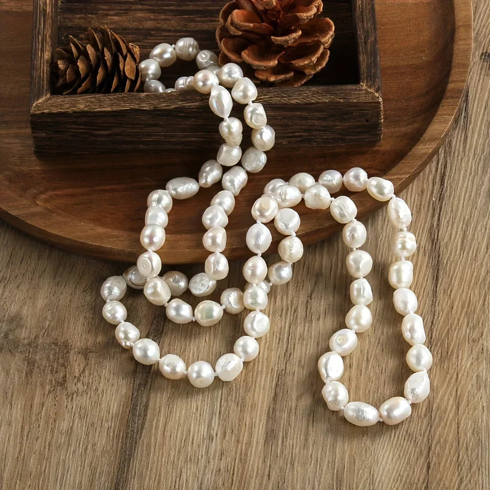 Long Baroque Pearl-Style Strand Necklace