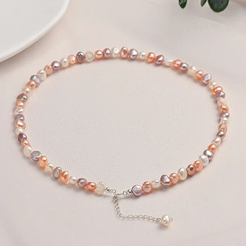 Mixed-Tone Baroque Nugget Pearl-Style Necklace