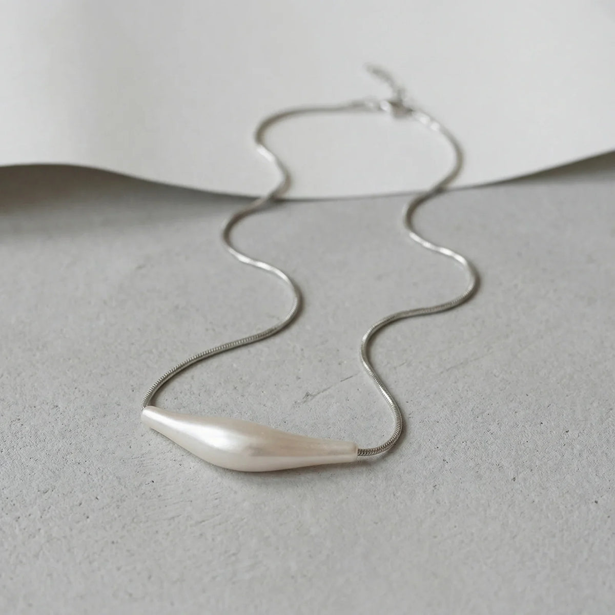 Silver-Tone Snake Chain Pendant Necklace