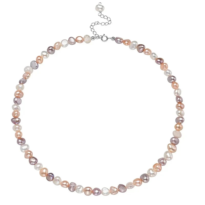 Mixed-Tone Baroque Nugget Pearl-Style Necklace
