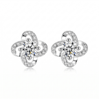Crystal Clover Stud Earrings