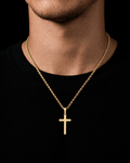 Divinity X Cross Cuban Chain Gold
