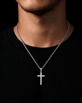 Divinity X Cross Cuban Chain Silver