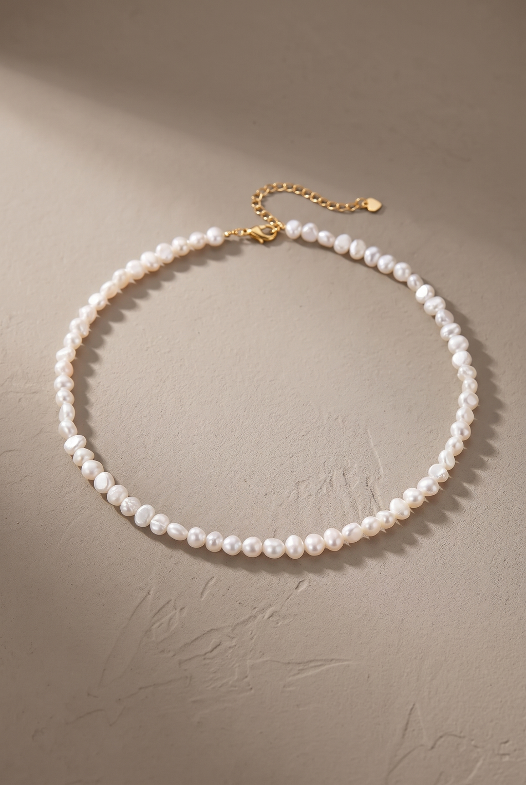 DropIQ white baroque nugget pearl choker