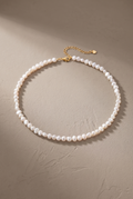 DropIQ white baroque nugget pearl choker
