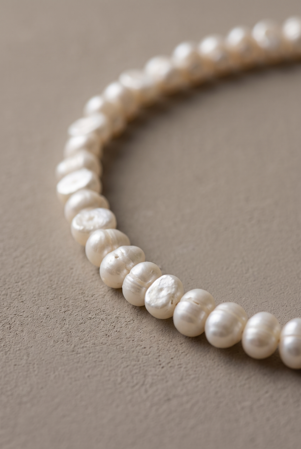 Close-up of the 5-6 mm baroque nugget pearls