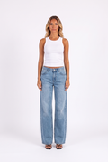 Low-rise wide-leg jeans in Blue — front
