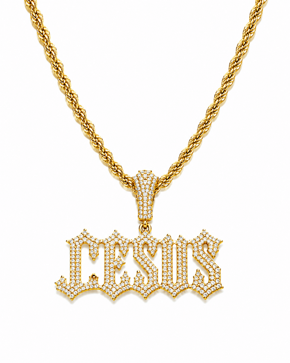 Iced Jesus Pendant Gold