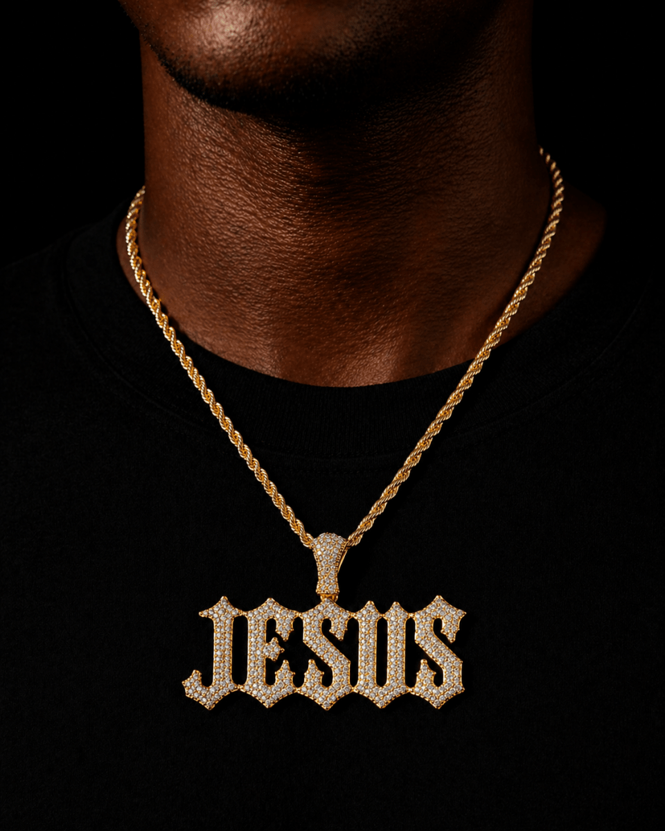 Iced Jesus Pendant Gold