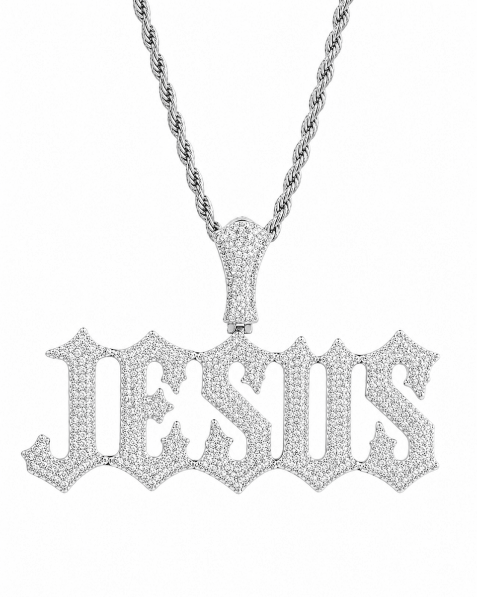 Iced Jesus Pendant Silver