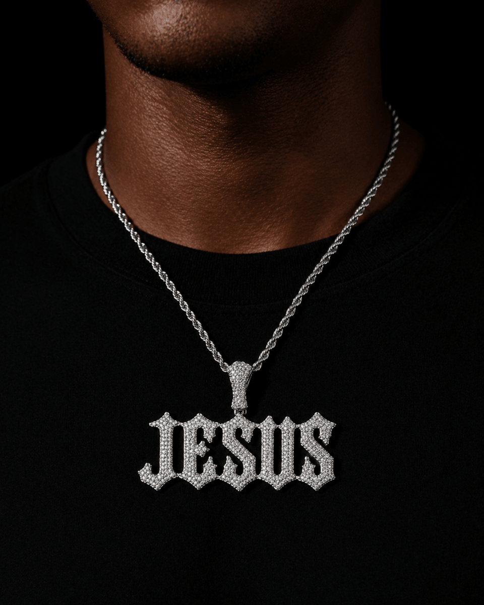 Iced Jesus Pendant Silver