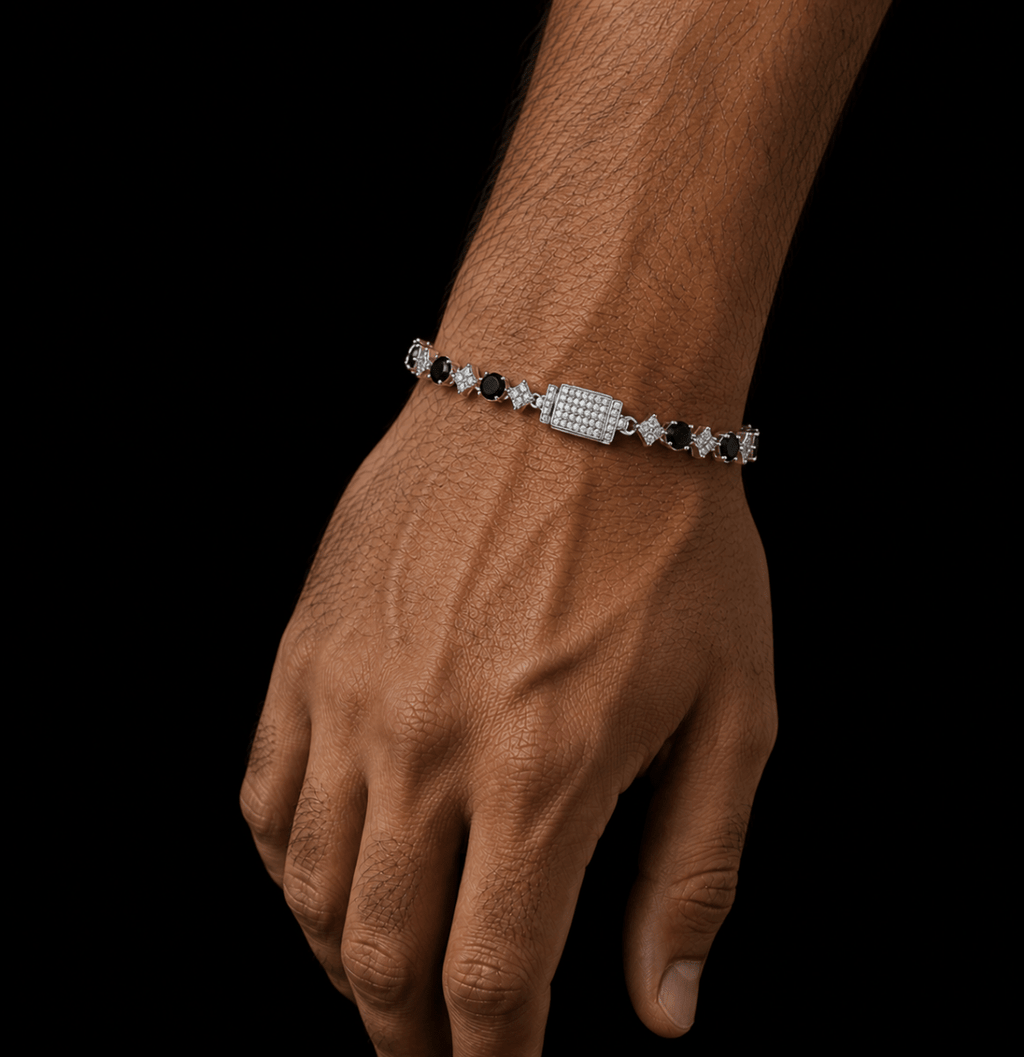 Stardust Tennis Bracelet Siver·Black