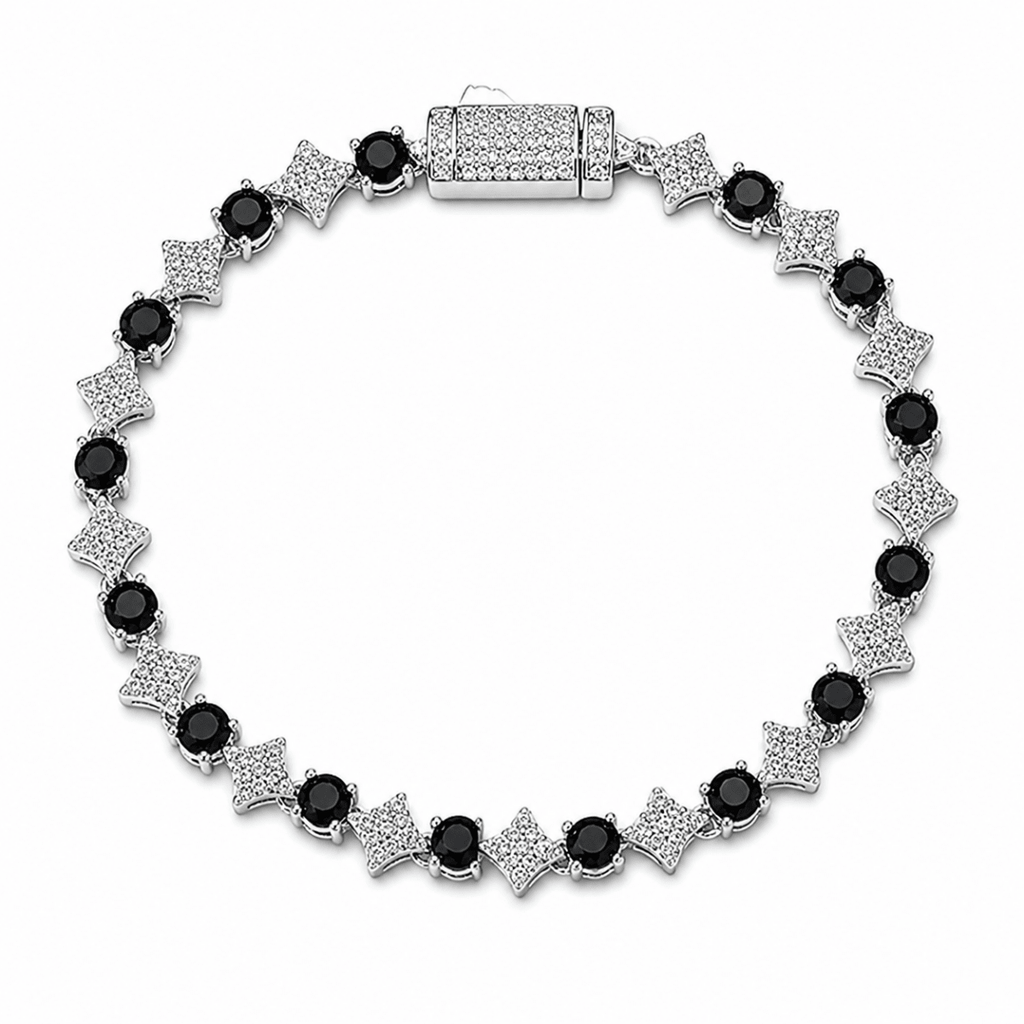 Stardust Tennis Bracelet Siver·Black
